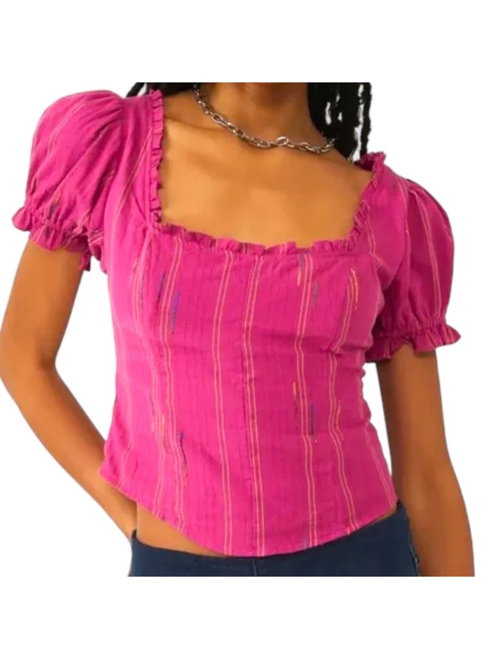Free People Serotonin Corset Top in Raspberry sherbet - Picture 2 of 6